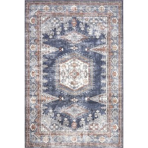 Nuloom Maire Traditional Medallion Pet Friendly Machine Washable Area Rug, 3' 3" x 5', Blue - 1 of 4