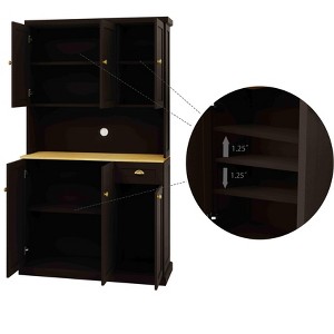 Dexmalle 71" Kitchen Storage Cabinet with Microwave Stand amd Adjustable Shelves,Black - 1 of 4