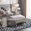 TiramisuBest Vintage Semi-Circle End of Bed Bench, Upholstered Bedroom Entryway Bench with Tufted Velvet-Touch Fabric & Rubberwood Legs, Gray - 4 of 4