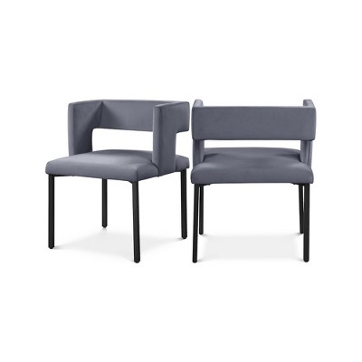 Meridian Furniture,Caleb Velvet Dining Chair, Set of 2