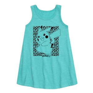 - Pokémon - Pikachu Pattern Graphic Sleeveless Aline Dress - 1 of 3