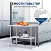 Stainless Steel Work Table with Backsplash, Heavy Duty Commercial Prep Table, NSF Certified Workstation for Restaurant Kitchen, Bakery - 2 of 4