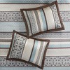 Gulches 5 Piece Queen Reversible Jacquard Bedspread Set,Blue - 4 of 4