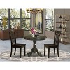 Round Kitchen Dining Table Set - Small Table with 4 Chairs - Cappuccino Finish - 2 of 4