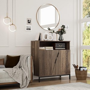 34''H Storage Cabinet with Adjustable Shelf & Doors, Modern Entryway Cabinet, Made of MDF & Iron - 1 of 4