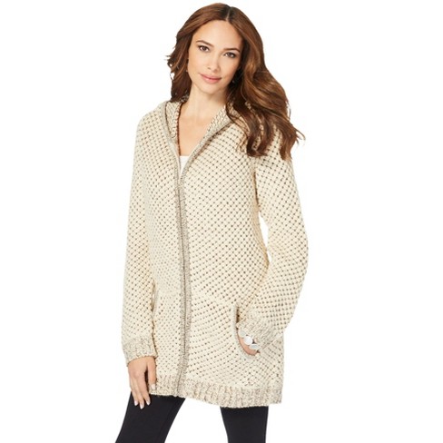 Plus Size Fleece Zip Up Cardigan