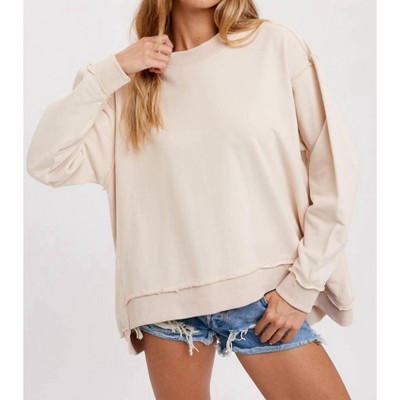 Women's Oversized Cotton Blend Sweatshirt - BluIvy