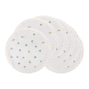 REGALWOVEN Rustic Placemats Set of 6  Placemats for Dining Table Decor Indoor Outdoor Washable Kitchen Table Mat with Lace Trim - 1 of 4