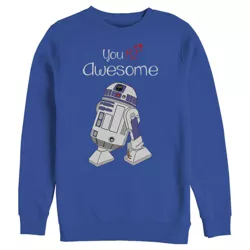 Men's Star Wars Valentine's Day You R2 Awesome  Sweatshirt - Royal Blue - X Large