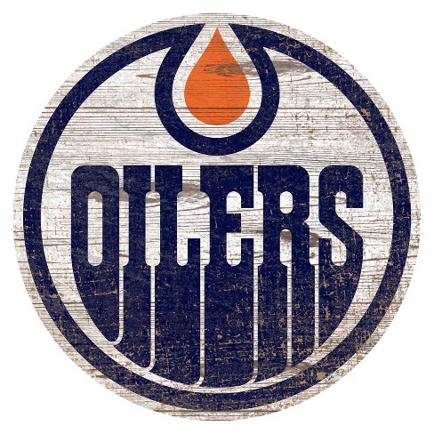 Nhl Edmonton Oilers Distressed Logo Cutout Sign : Target