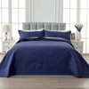 120x120 Oversized King Quilt, 3 - Piece, Soft Microfiber Cal King Quilt Set, Navy Blue - 2 of 4