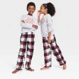 Kids' Buffalo Check Fleece Matching Family Pajama Pants - Wondershop™ Black