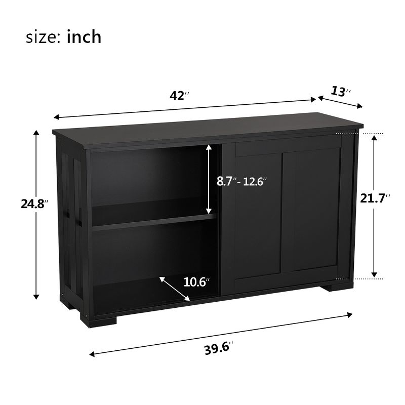 Yaheetech Sideboard Buffet Cabinet with Storage Sliding Door for Kitchen Dining Room, 4 of 9