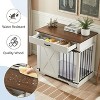 Dog Cage Furniture Thick Wood Pet House - Modern Indoor Wooden Dog Crate Furniture with Sliding Barn Door and Storage Drawer - 2 of 4