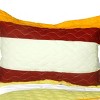 Slickblue Quilt Set Full/Queen with 2 Shams, Pre-Washed Reversible Bedding, Horizontal Stripes, 10 Colors, 3 Piece - 2 of 4