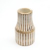 YONWAY Wood  Vase Distressed Centerpiece Vase with Carved Grooves, for Home Decor Farmhouse Vases Decor  for   Kitchen Bedroom Entryway Mantel - 2 of 4