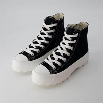 Женские кроссовки CUSHIONAIRE Women's Vespa high top Canvas Sneaker +Memory Foam and Side Zipper Black/White Zip 8.5 — фото 2