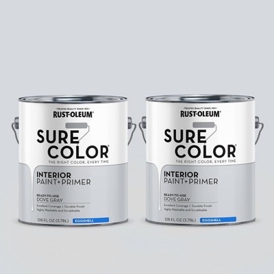 1-Gallon Sure Color Dove Gray Eggshell Paint/Primer Paint