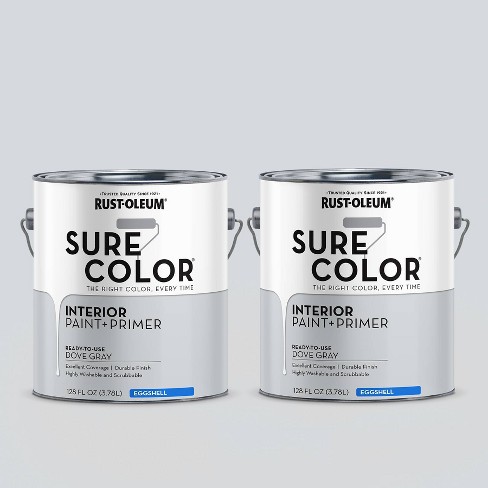 Rust-oleum 2pk Sure Color Eggshell Dove Gray Gal : Target