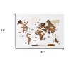 HomeRoots 24" X 39" Brown and Beige Wood World Map Hanging Dimensional Sculpture - 3 of 4