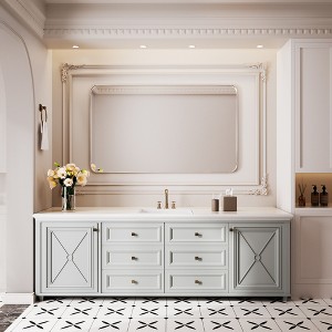 Rectangular Framed Tempered Glass Wall-Mounted Bathroom Vanity Mirror - 1 of 4