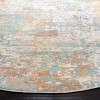 Aria ARA566 Power Loomed Area Rug - Ivory/Aqua - 6'7" round - Safavieh. - 3 of 3