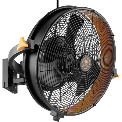 Mule Garage Fan XL, 18 Inch Wall Mount Fan with 3 Speed High Velocity Airflow for Shop, Covered Patio, or Home Gym, Matte Black