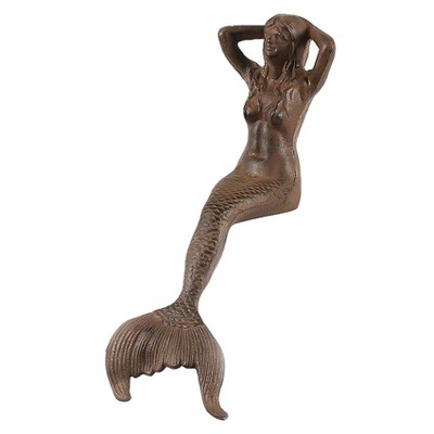 Cast Iron Mermaid Shelf Sitter - Rust - 3R Studios