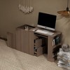 FUFU&GAGA Modern Expandable Walnut - toned Stretch Desk with Drawers and Storage Shelves - Ideal for Home Office and Study Spaces - 2 of 4