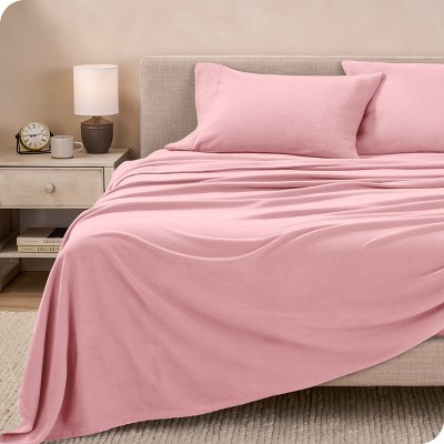 Twin XL Light Pink Flannel Deep Pocket Sheet Set