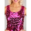 HalloweenCostumes.com Glitzy Pop Star Diva Costume for Women | Shimmering Pink Sequin Dress with Mic Prop - 3 of 4