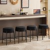 24" Tall, Round Bar Stools, Set of 2 - Contemporary upholstered dining stools for kitchens - image 4 of 4