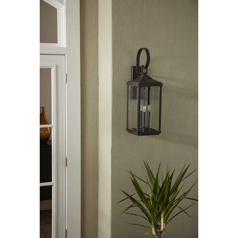 Progress Lighting Gibbes Street 3-Light Wall Lantern in Antique Bronze with Clear Beveled Glass Shade, 5 of 6