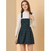 INSPIRE CHIC Women's Checks Adjustable Strap Pinafore Overall Suspender Skirt - 3 of 4
