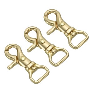 Unique Bargains Pure Brass Round Lobster Clasp Keychains for DIY Leather Craft 3 Pcs - 1 of 4