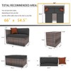 Whisen 5-Piece PE Wicker Patio Conversation Sofa Set with Cushion - 
Brown - 4 of 4