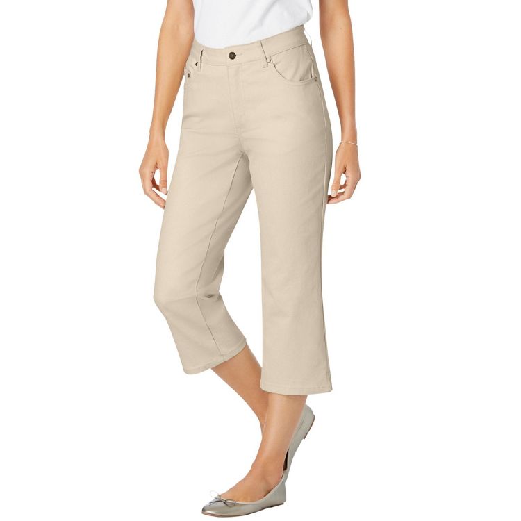 Woman Within Petite Stretch Denim Five-Pocket Capri Jeans - 26 WP ...