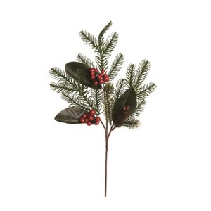 Transpac Foam 23 in. Green Christmas Berry and Evergreen Pick - 1 of 2