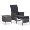 vidaXL 2 Piece Patio Lounge Set with Cushions Poly Rattan Gray - 2 of 4