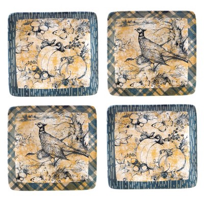 6" 4pk Earthenware Harvest Gatherings Canape Plates - Certified International