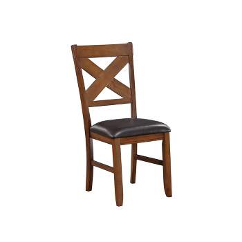 Set of 2 Apollo Side Dining Chair Walnut and Espresso Faux Leather - Acme Furniture