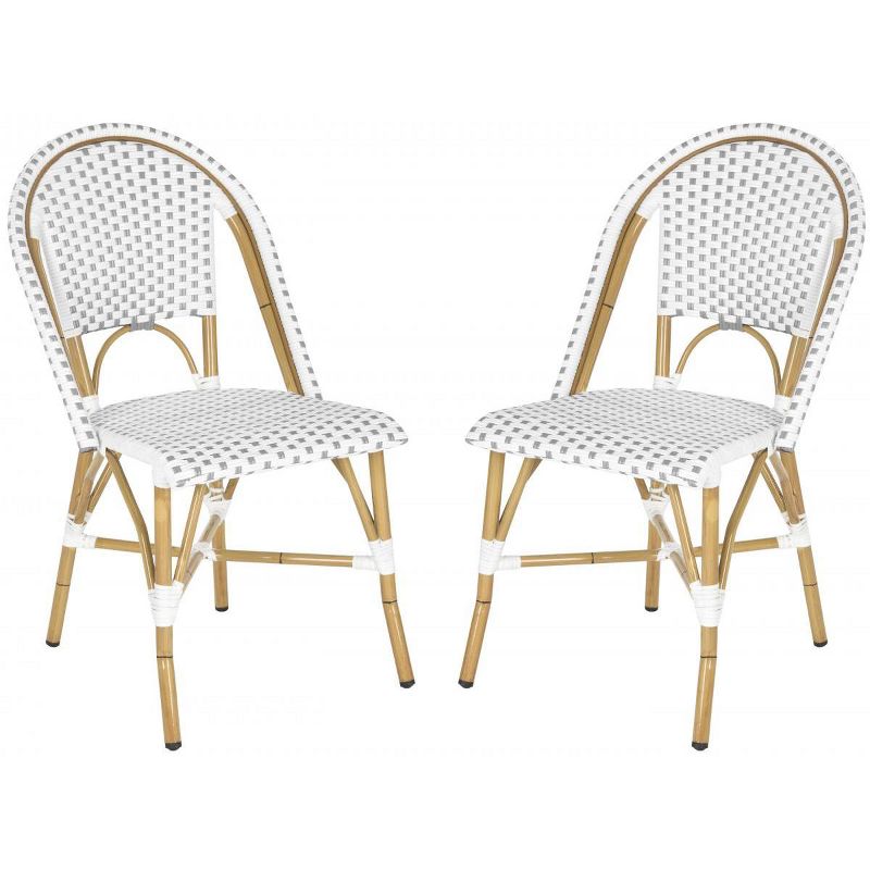 Salcha Indoor Outdoor French Bistro Side Chair (Set Of 2) - Grey/White - Safavieh., 2 of 6