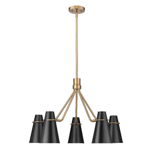 Golden Lighting Reeva 5-light Chandelier In Modern Brass With Matte ...