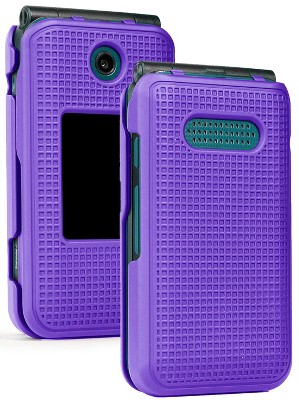 Nakedcellphone Case for Cingular Flip 4, Cricket Debut Case, [Black]  Protective Snap-On Cover [Grid Texture] for Cricket Debut Flip (U102AC),  AT&T