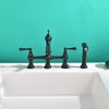 Double Handles Bridge Kitchen Faucet With Side Sprayer - 2 of 4