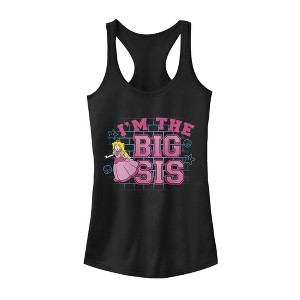 Juniors Womens Nintendo Princess Peach Big Sis Racerback Tank Top - 1 of 4