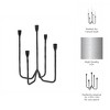 Metal Taper Candle Holder - Modern Forged Iron Candelabra, Minimalist Design - Arm Holder for Home, Office, Dining Table & Bedroom Decor -16" Black - 4 of 4
