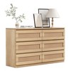 Rattan Dresser for Bedroom, 6 Drawer Dresser for Bedroom, Modern Wide Chest of Drawers - 3 of 4