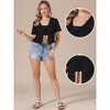 INSPIRE CHIC Women's V Neck Summer Tie Front Hollow Out Short Sleeve Crop Crochet Cardigan - 2 of 4