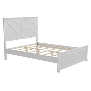 NicBex Full/Queen/King Size Farmhouse Solid Wood Bed Frame with Headboard for Adults/Boys/Girls,White - 1 of 4